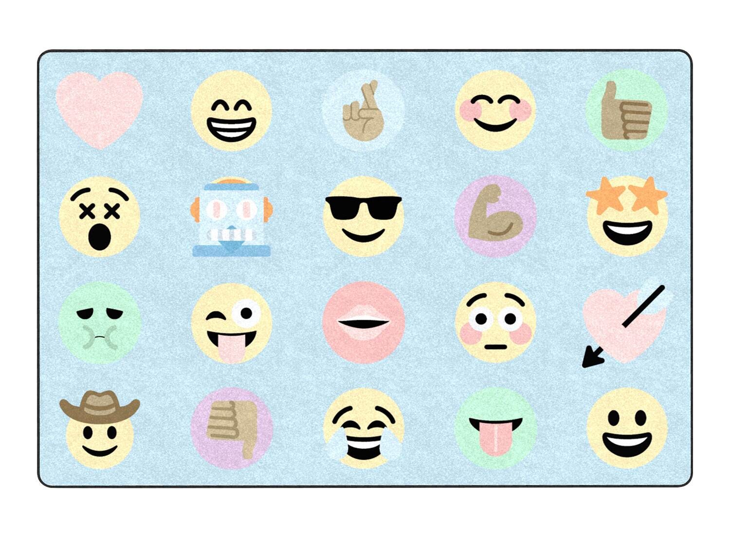 Childcraft ABC Furnishings Emoji Spots Carpet, Rectangle 4002560